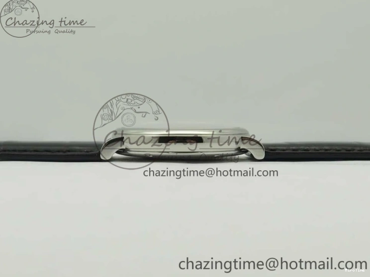 MIROTIME 0309 Portofino Automatic SS FKF 1:1 Best Edition White Dial RG Markers on Black Leather Strap A Stretchable 7141